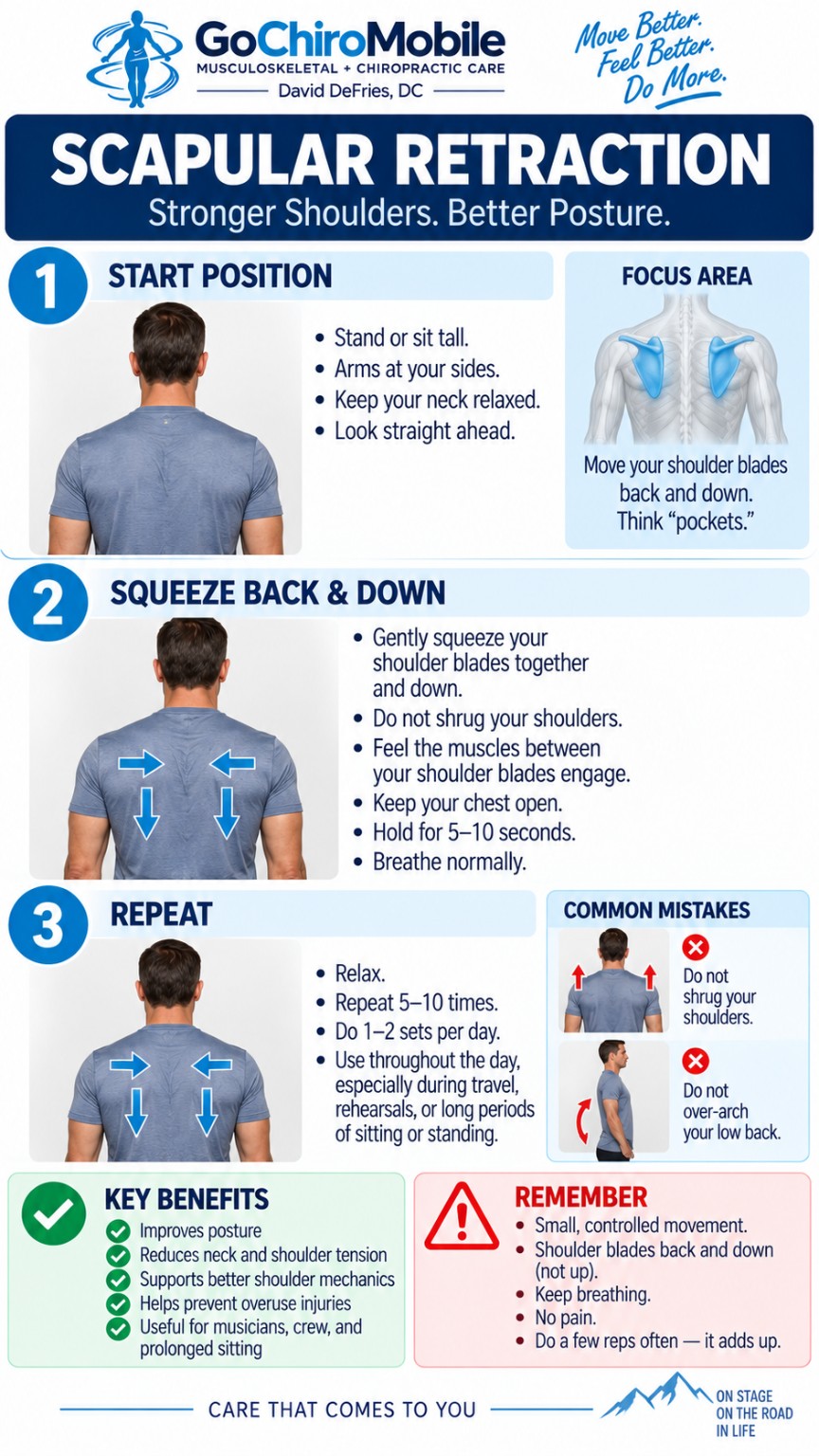 Scapular Retraction exercise guide from Go Chiro Mobile